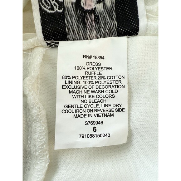 Rare Editions Girls Sz 6 White Lace Dress Thin Straps Bottom Ruffle 100% Poly - Picture 6 of 11